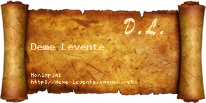 Deme Levente névjegykártya